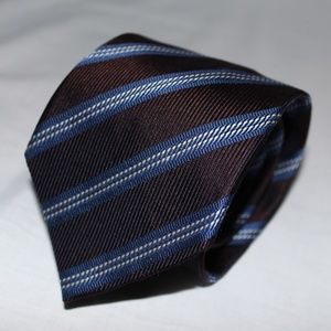 Ermenegildo Zegna brown with blue stripes tie